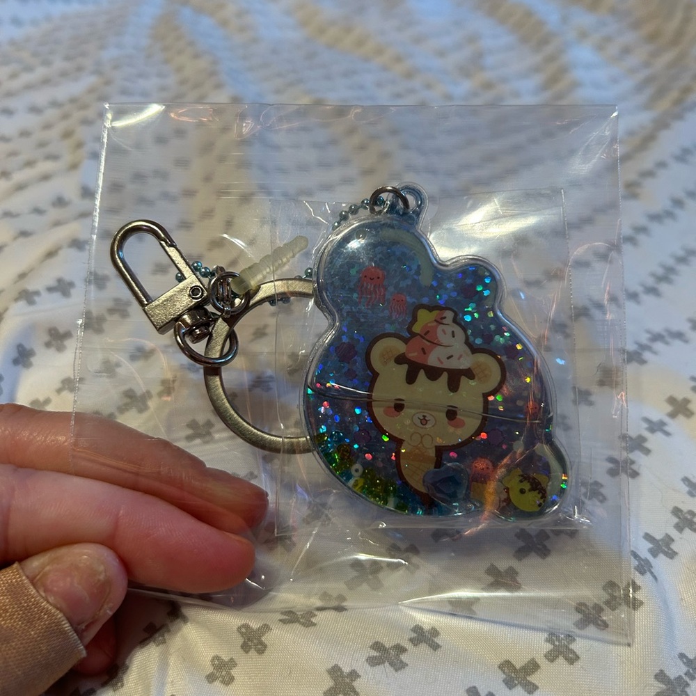 Creamii Candy Mermaid Bear Keychain with Glitter Accents